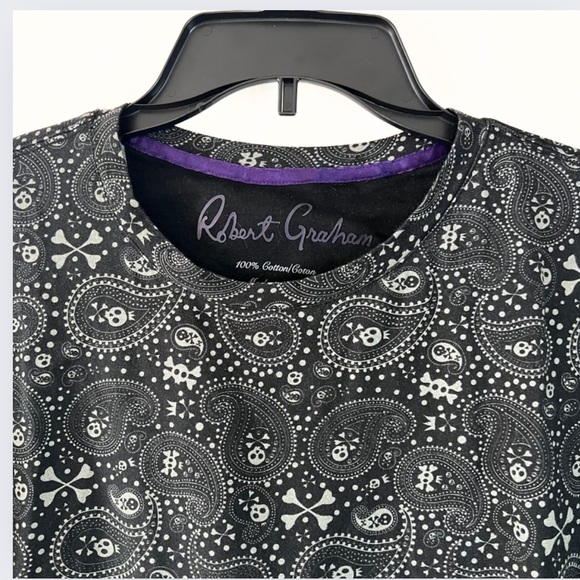 Skull & Paisley Classic Fit Short Sleeve Shirt Robert Graham WEON shirt - Picture 8 of 13